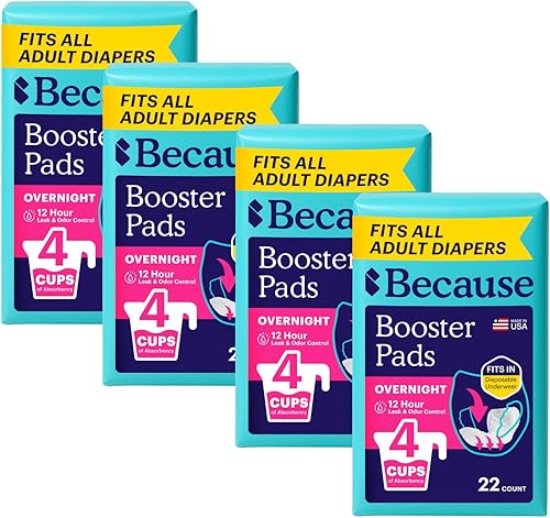 Miniatura 2 de Because - Almohadillas potenciadoras nocturnas que se ajustan a todos los pañales para adultos, ayuda a mantener tu pañal para adultos activo toda
