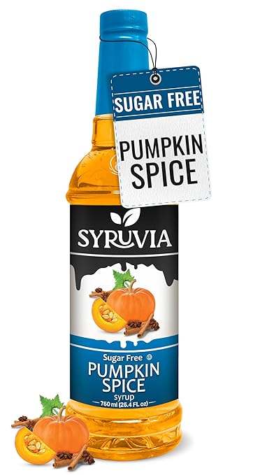 Syruvia Sugar Free Pumpkin Spice Coffee Syrup, Flavored Syrup for