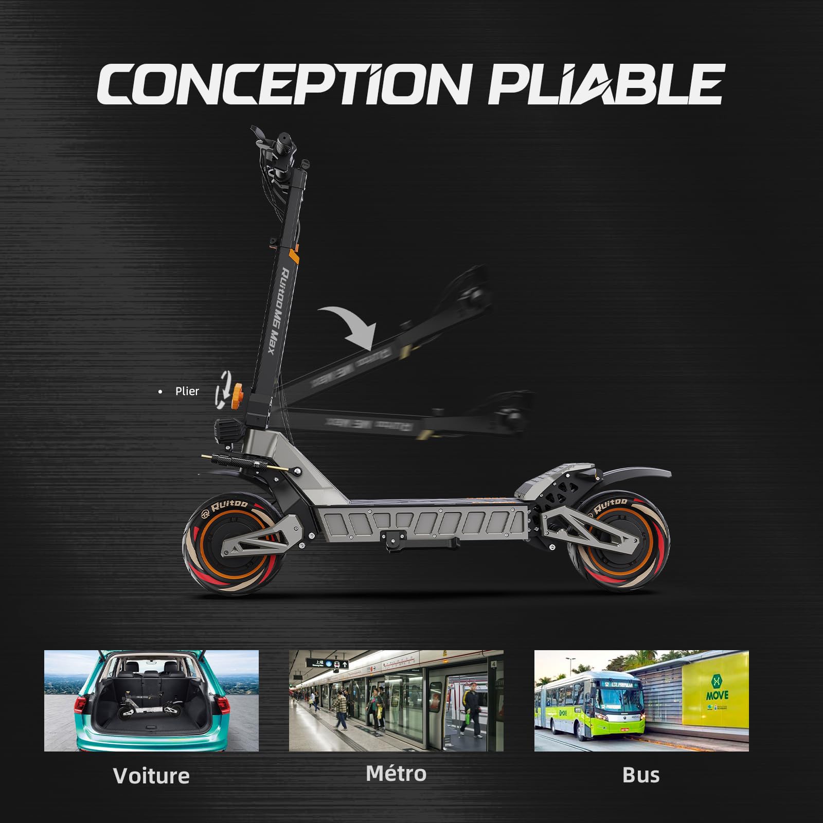 Trottinette Électrique Adulte, Scooter Électrique Pliable, 2 Moteurs, Batterie 60V 20.8Ah, Autonomie Max 60-70KM, Pneus Tout-Terrain 11 Pouces, 3 Modes de Vitesse, Affichage Intelligent