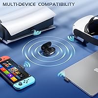 Vista 8 de IAMJOY Wireless Gaming Earbuds, 20ms Low Latency, Game Earbuds with Mic, 2.4GHz & Bluetooth, Compact LED Display Compatible with Meta Quest 3/2