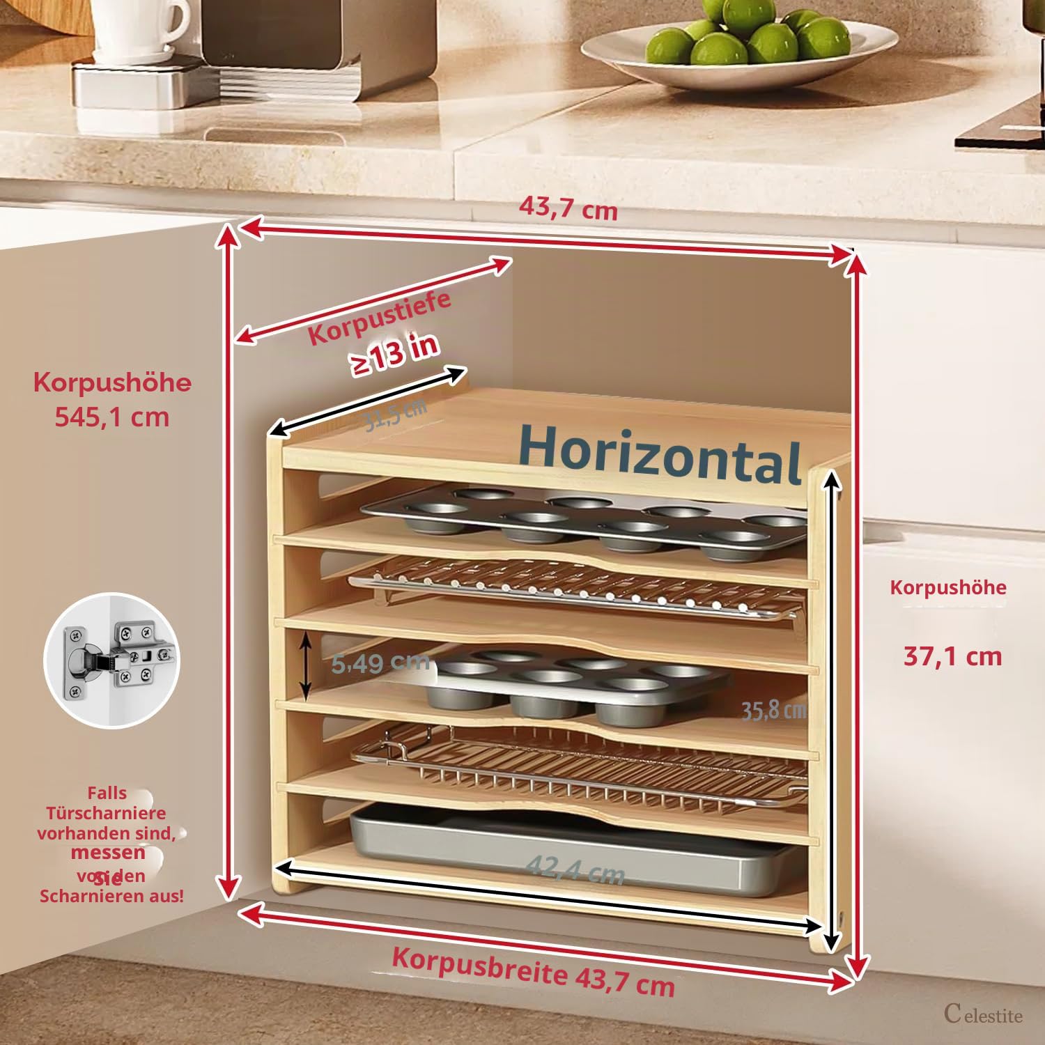Blulu U-förmiger Backblech-Organizer – Platzspar Produktbild-Vorschau 3