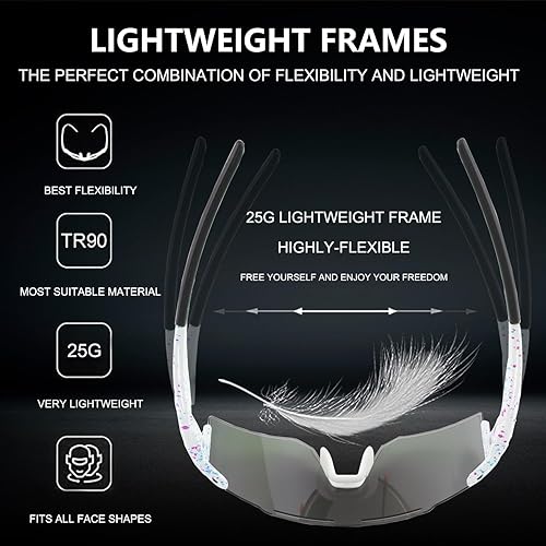 Vista 107 de OULAIQI Cycling Sunglasses Polarized Sunglasses for Cycling Men Women with 1 Lens or 3 Interchangeable Lens Baseball Glasses