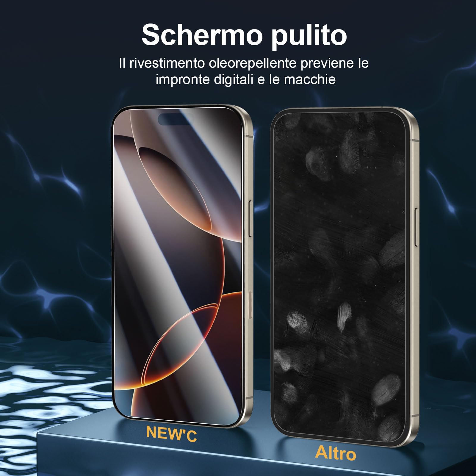 NEW'C 2 x Pellicola Vetro Temperato per iPhone 16 Pro Max (6,9 pollici) e 2 x Pellicola Vetro Protettiva Fotocamera Posteriore per iPhone 16 Pro Max - Strumento di facile installazione incluso