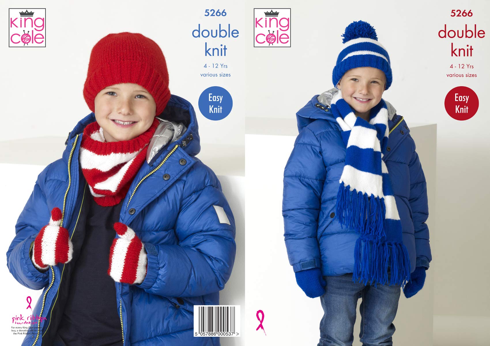 King Cole DK Knitting Pattern - 5266 Children's Hats & Scarves