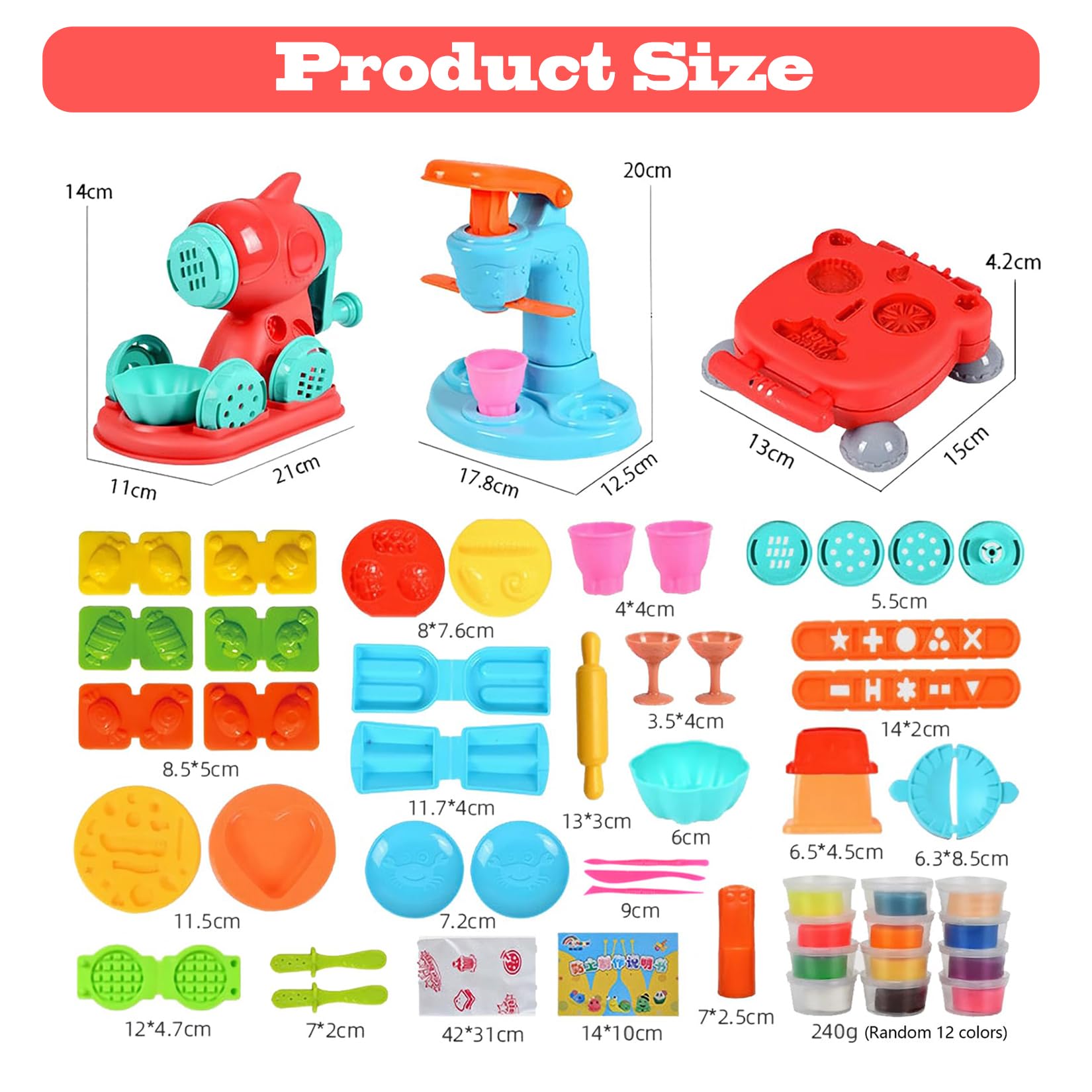 JONRRYIN Formine per Plastilina, 47 Pezzi Pasta da Modellare, Pasta Modellabile Bambini con Noodle Playset, Playdough Plastilina Accessori Regalo Giochi Bambini Ragazzi Bambina (Pig