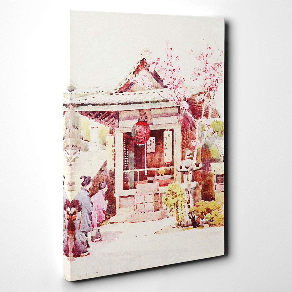 Ella Du Cane Japanese Oriental A Buddhist Shrine Canvas Print | Gallery Wrapped 30mm Frame Wall Art | 30x20 inches | Ready to Hang | Asian Picture | Living Room Bedroom Lounge Office