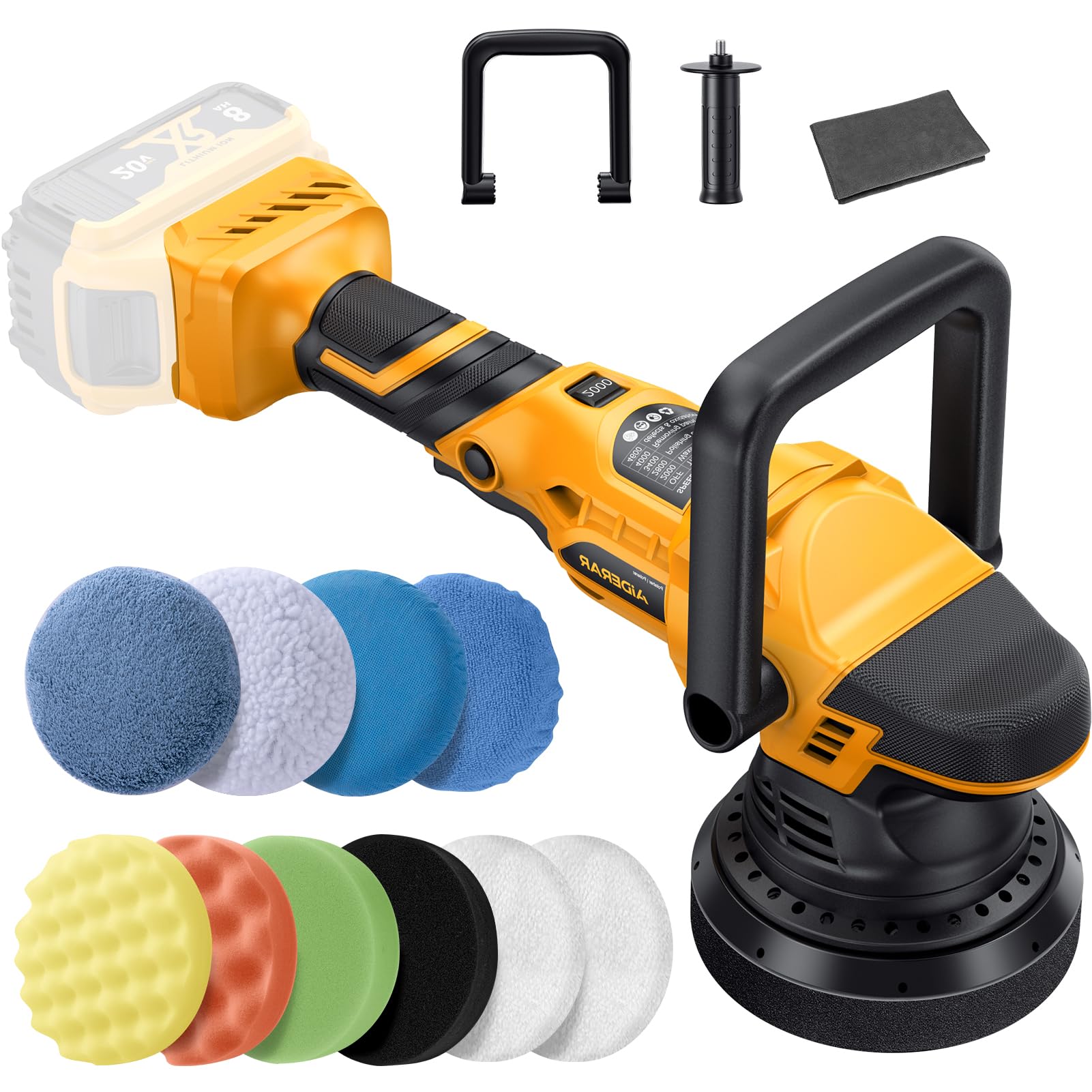 AIDERAR 1000W Brushless Cordless Car Buffer Polisher