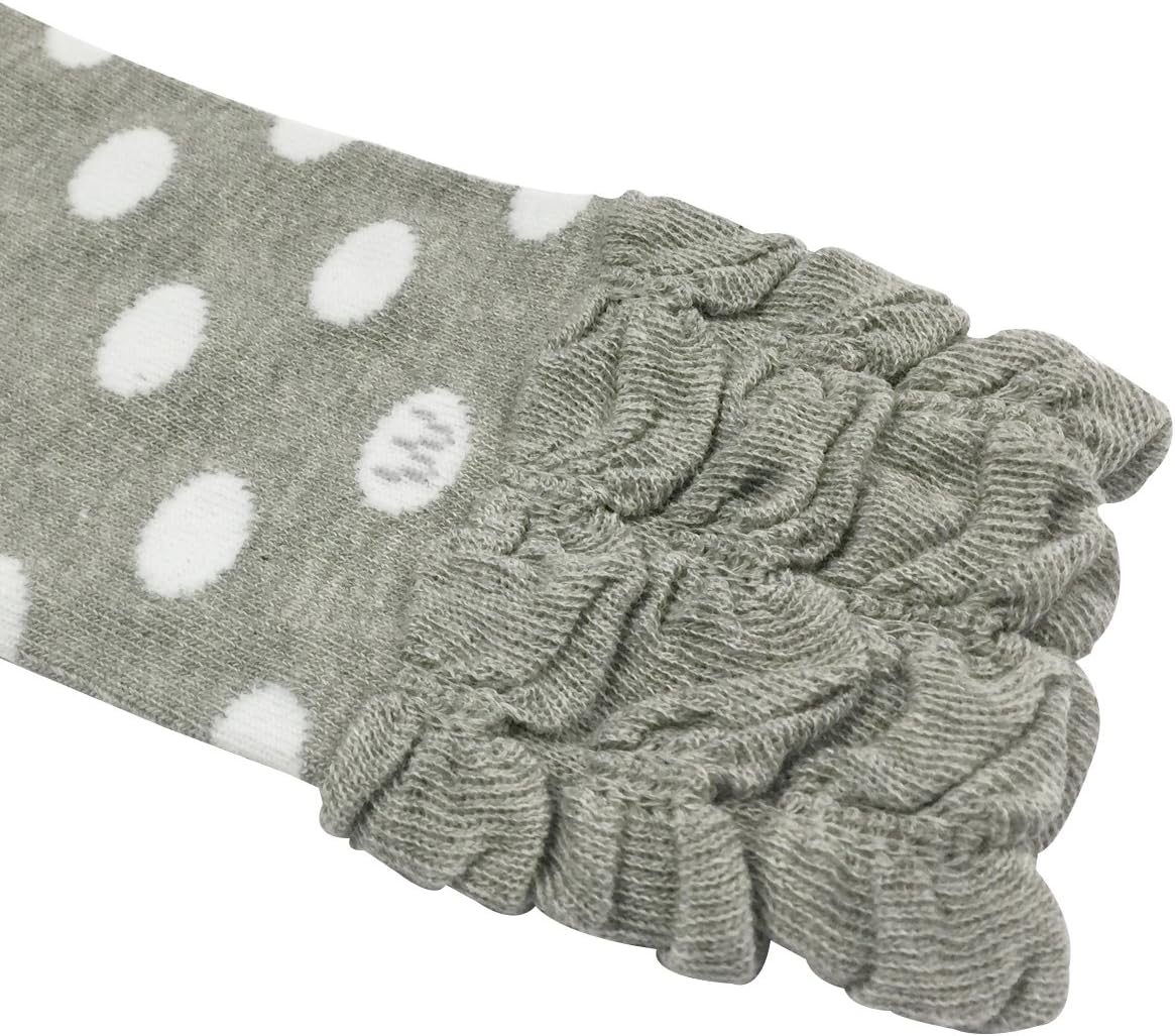 allydrew 5 Pack Leg Warmers In Dots and Ruffles For Babies And Toddlers, Lavender, Pink, Red, Black, Gray