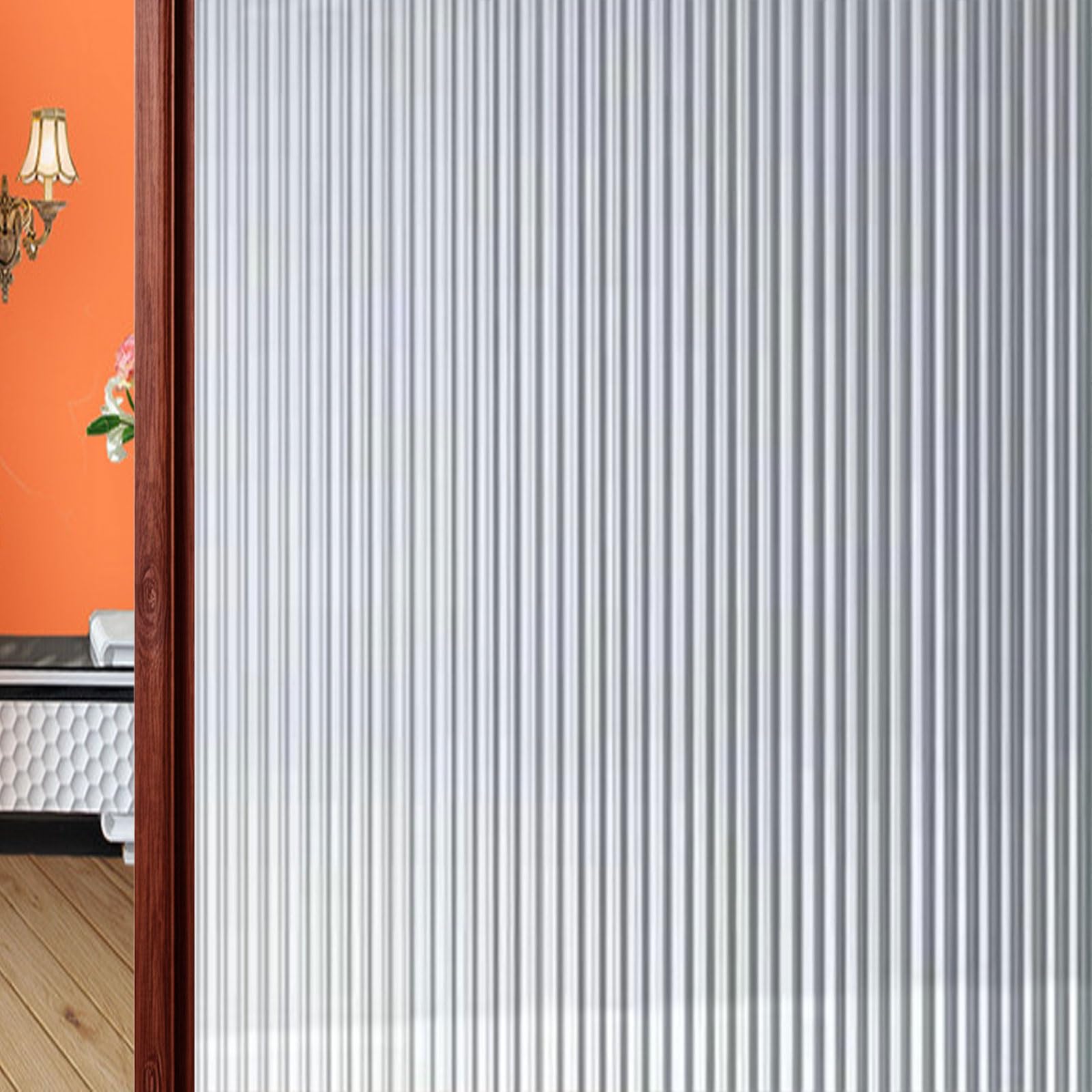 Pellicola per Vetri Finestre, Pellicola Smerigliata 80 x 310 cm con Adesione Statica, Senza Colla, Anti UV Protettiva per Finestra per Casa Ufficio Bagno, Chang Hong 2