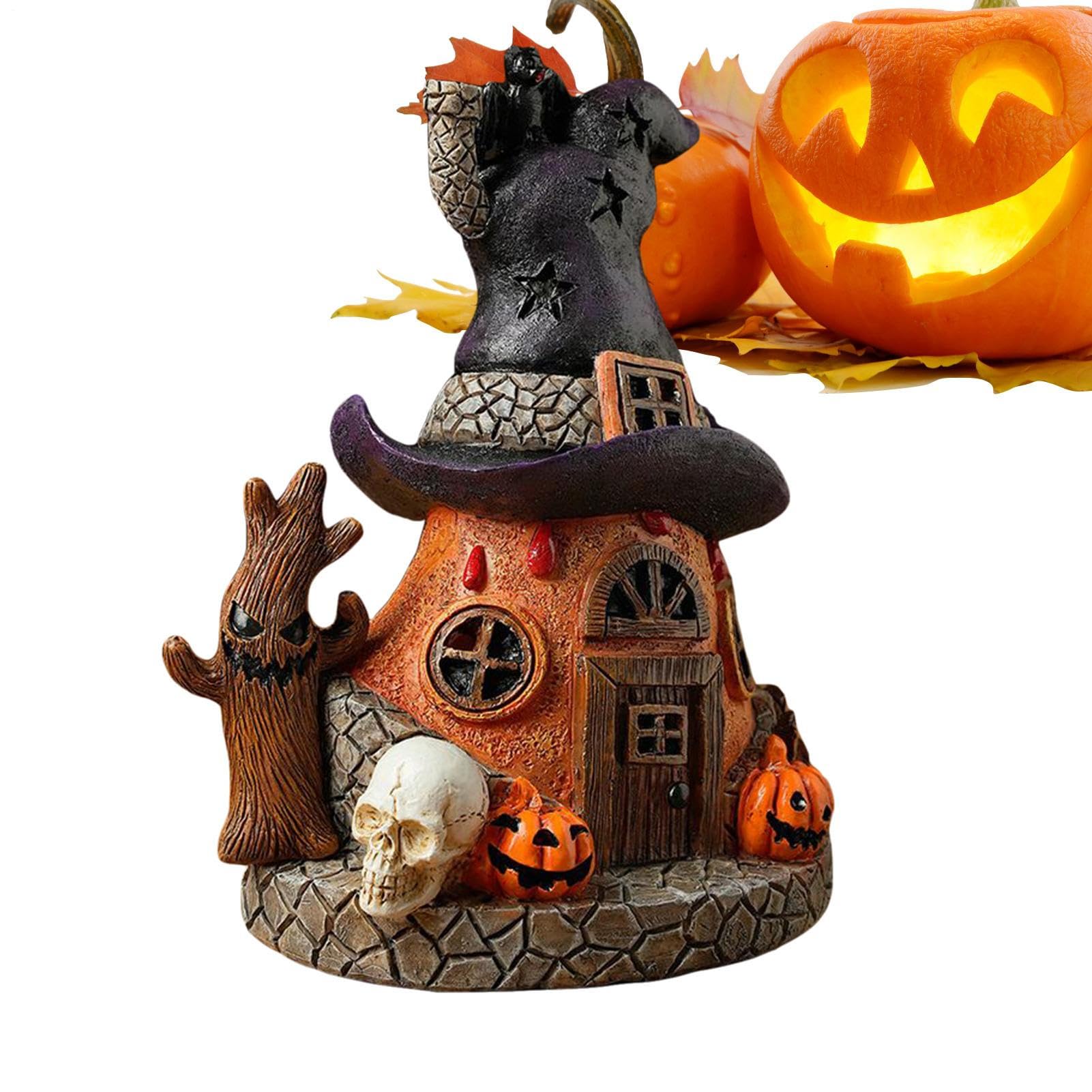 Maison hantée d'Halloween déco résine lumineuse table et lieu de travail