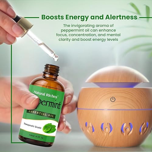 Miniatura 5 de Natural Riches Menta pura, aceite esencial, difusor de aromaterapia de grado terapéutico Mentha Arvensis  Aceite de menta fresca y mentol de olor