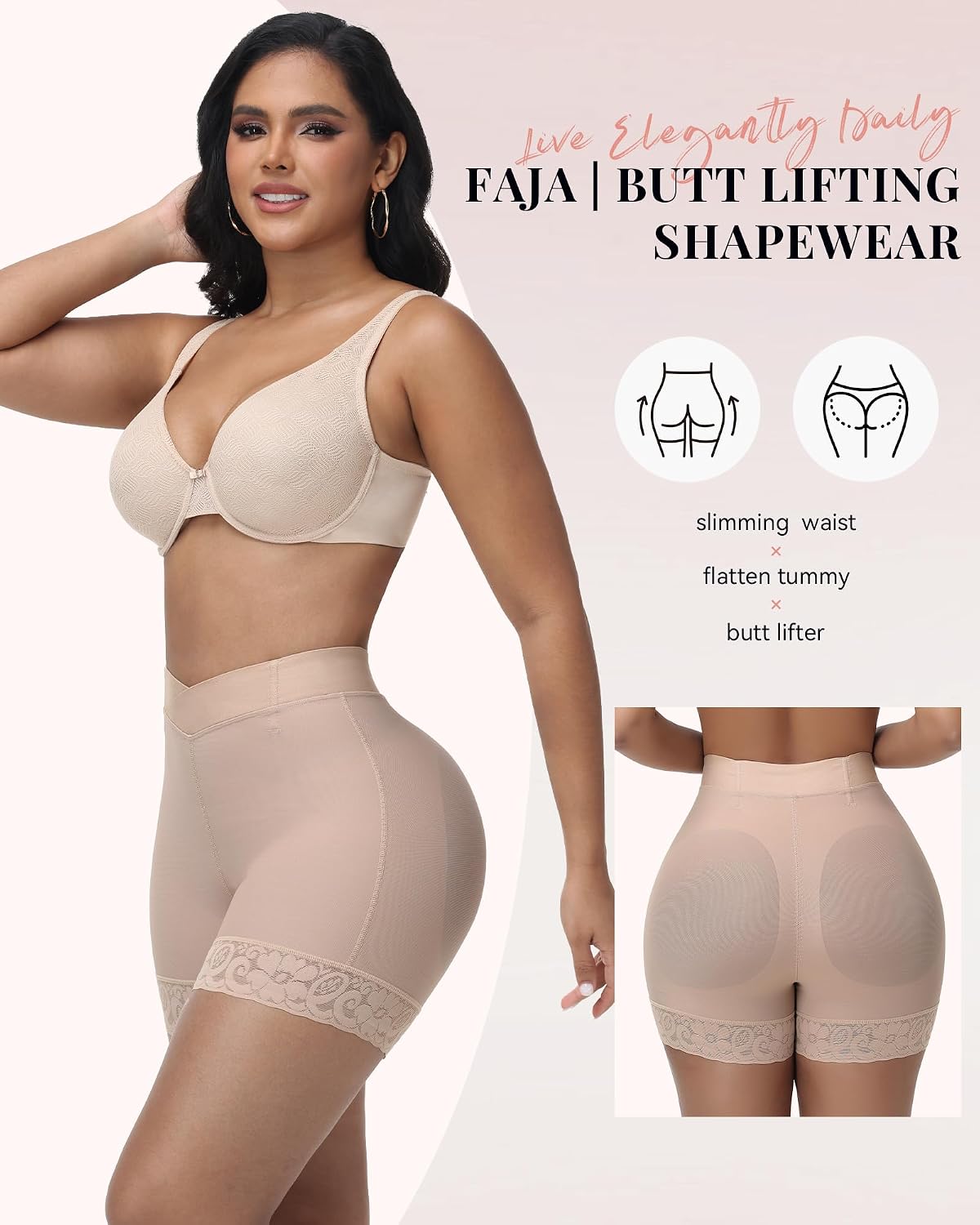 SHAPSHE Tummy Control Shapewear Short V Crossover High Waisted Body Shaper Shorts Faja Colombiana Butt Lifting Panties