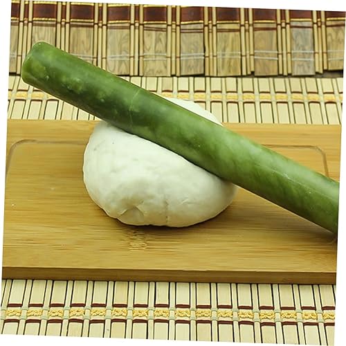Miniatura 2 de Rodillo de mármol para hornear bolas de masa antiadherente para pizza con mango ergonómico, diseño de jade natural para galletas, pasteles y más