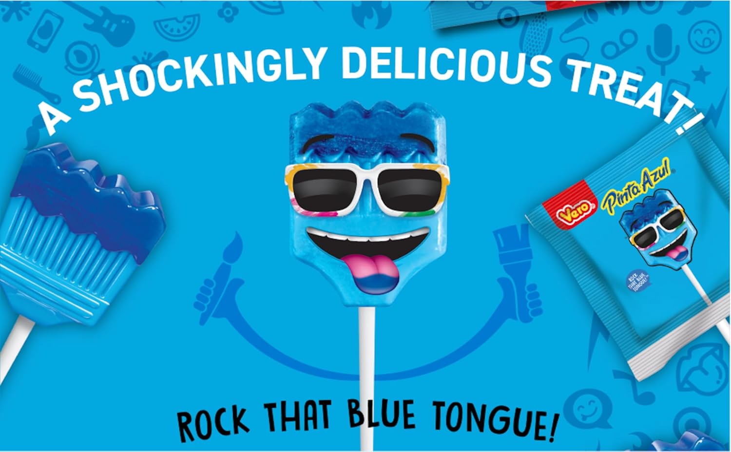 Vero Pinta Azul Lollipops - Strawberry & Raspberry Paleta | 40 Count (2 Pack)