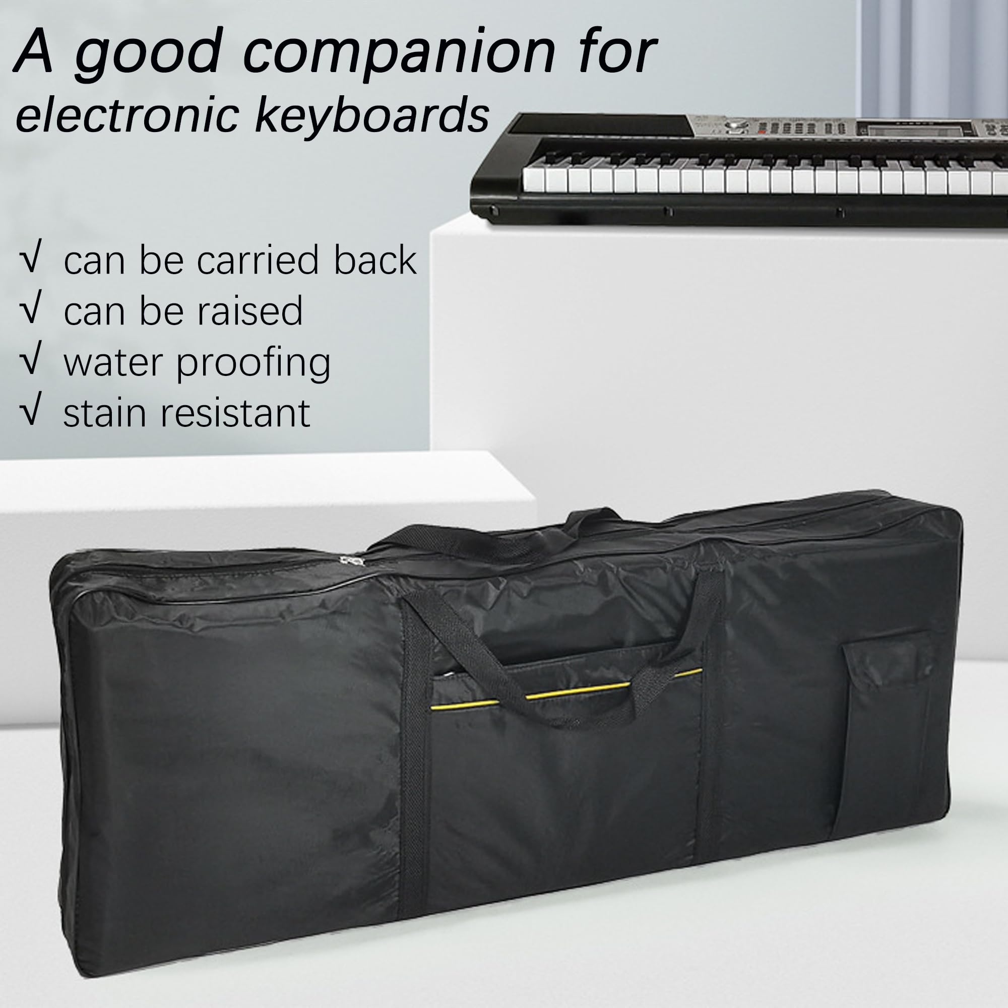 Housse De Clavier 88 Touches Sac De Clavier Piano Electrique Couverture De Clavier Anti-Poussière en Tissu Oxford 420d, Housse De Protection pour Claviers, Noir