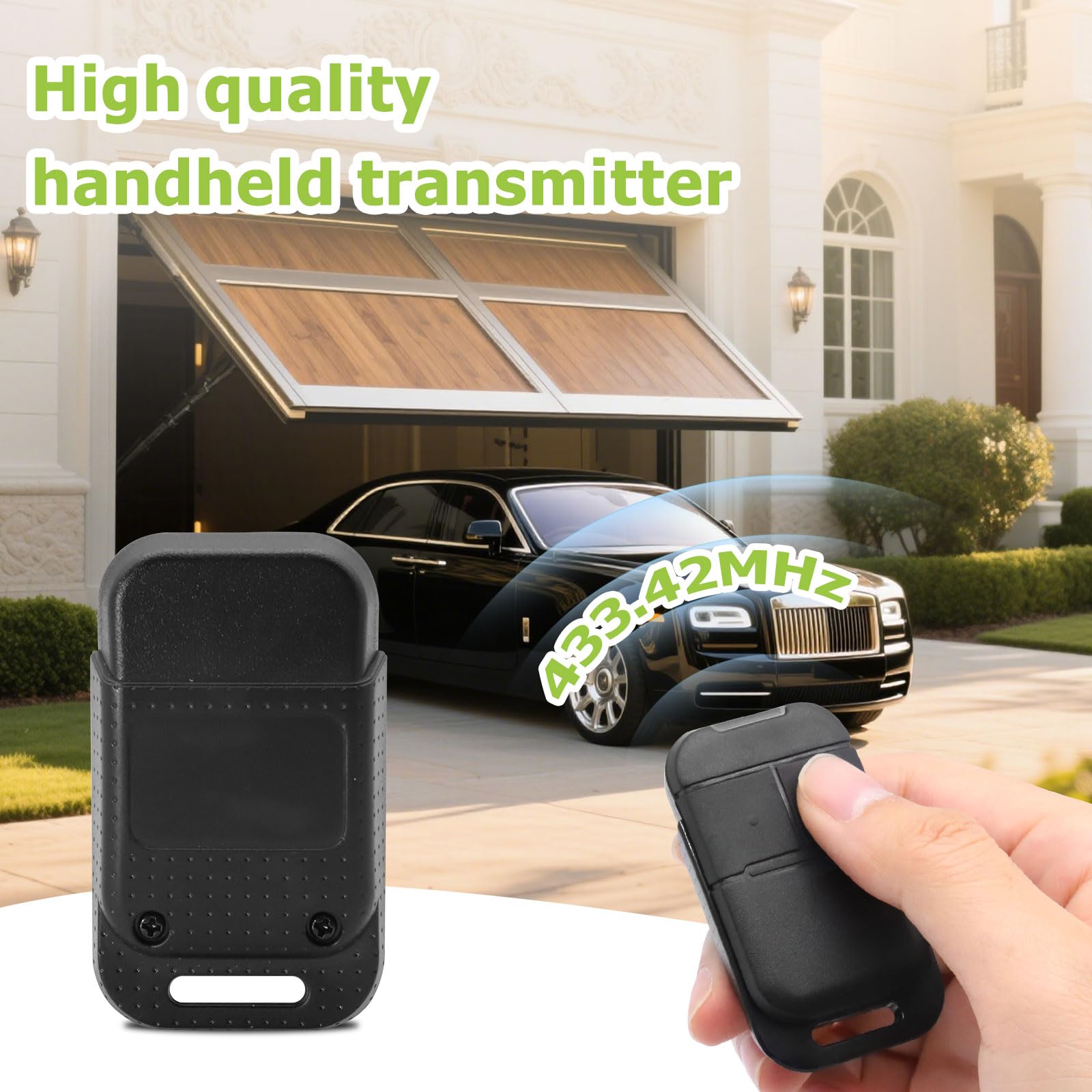Huybaa Mando A Distancia Universal Para Puertas De Garaje, 433,92 MHz, 4 Botones, Negro