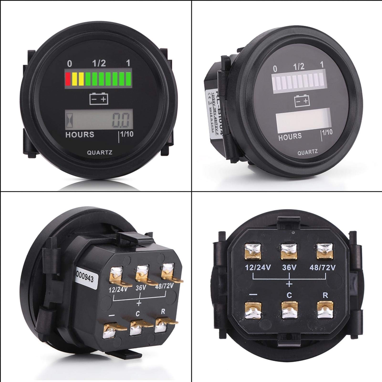 Indicatore di batteria digitale a LED da 12 V/24 V/36 V/48 V/72 V