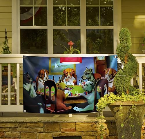 Miniatura 5 de XAXUOI - Divertida bandera para perro de 3 x 5 pies, hecha de poliéster, con 4 anillos de bloqueo de latón, duradera y sin decoloración, utilizada