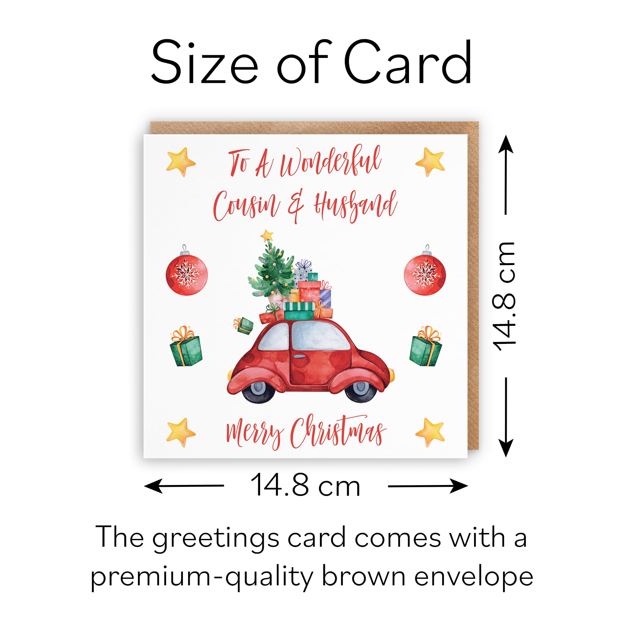 Hunts England - Cousin And Husband Christmas Card - To A Wonderful Cousin & Husband - Merry Christmas - Christmas Holiday Collection - Image 4