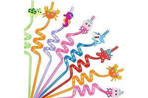 24Pcs Under the Sea Animal Straws for Sea Party Favors