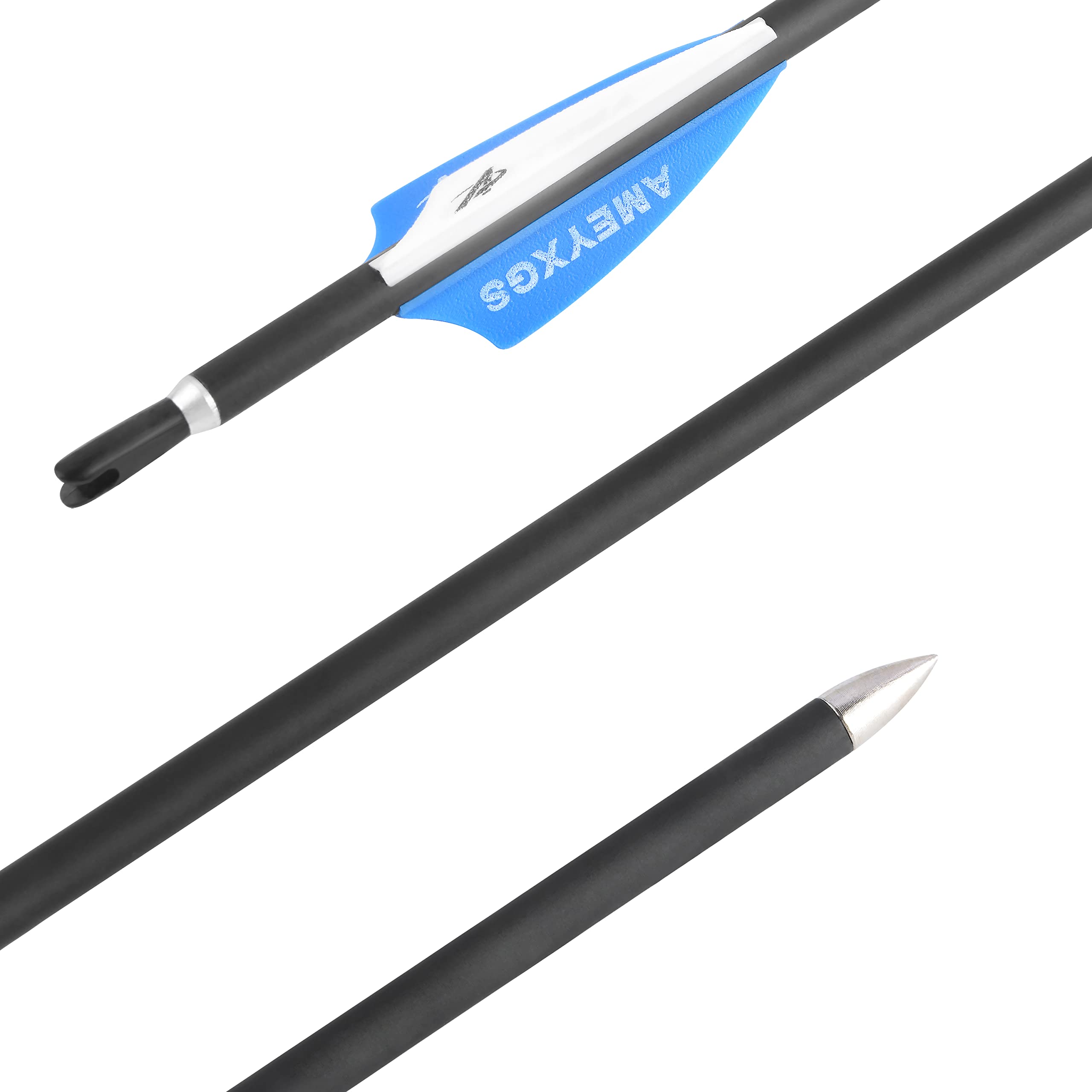32" Flèches de tir à l'arc en Carbone ID 4,2 mm Flèches de Chasse 1000 Spine pour tir à l'arc composé et Classique et Arc Traditionnel 12/24 pcs