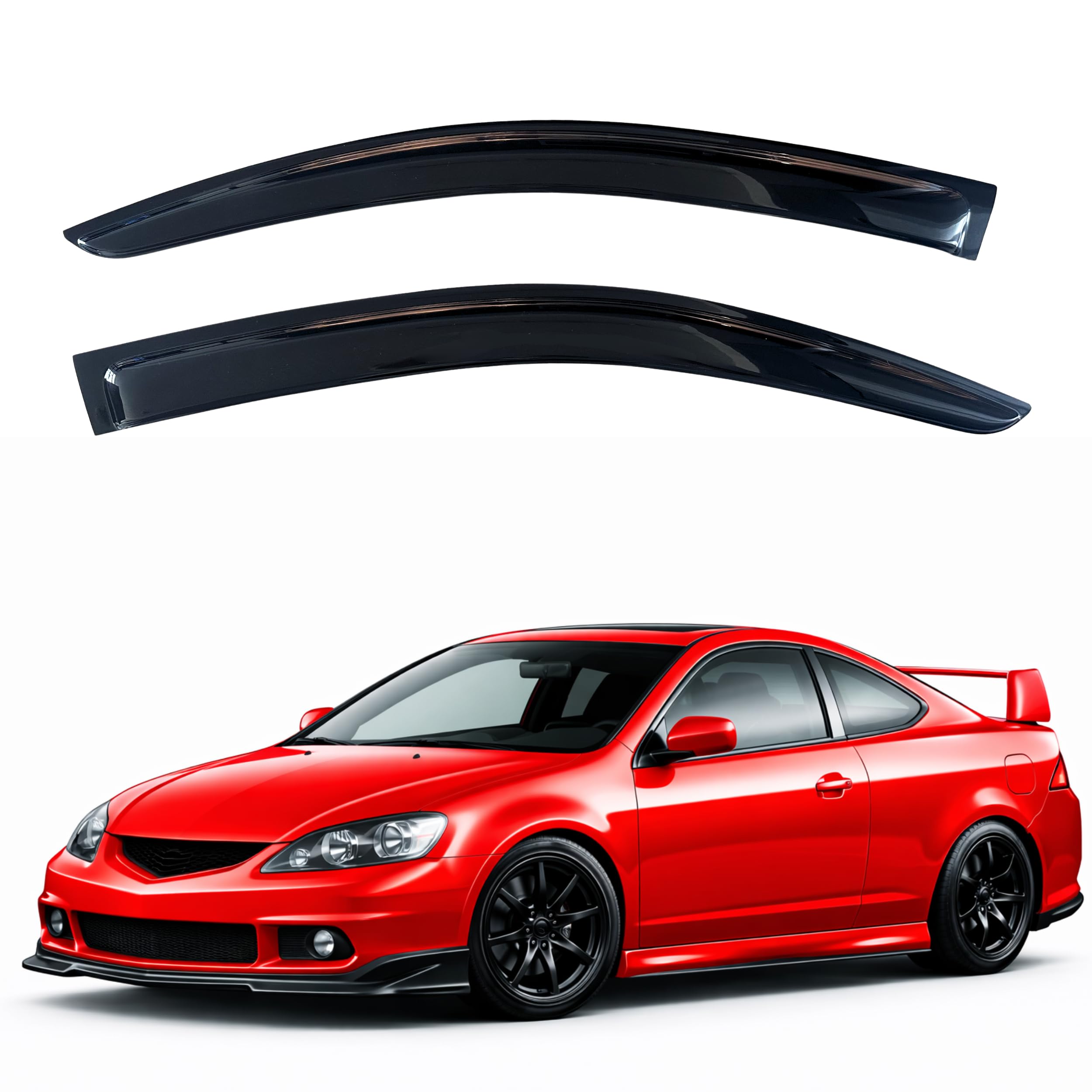 KPY Rain Guards Fit for 2002-2006 Acura RSX, Out-Channel Window Visors Vent Wind Deflectors 2PC, Car Accessories for 02-06 Acura RSX
