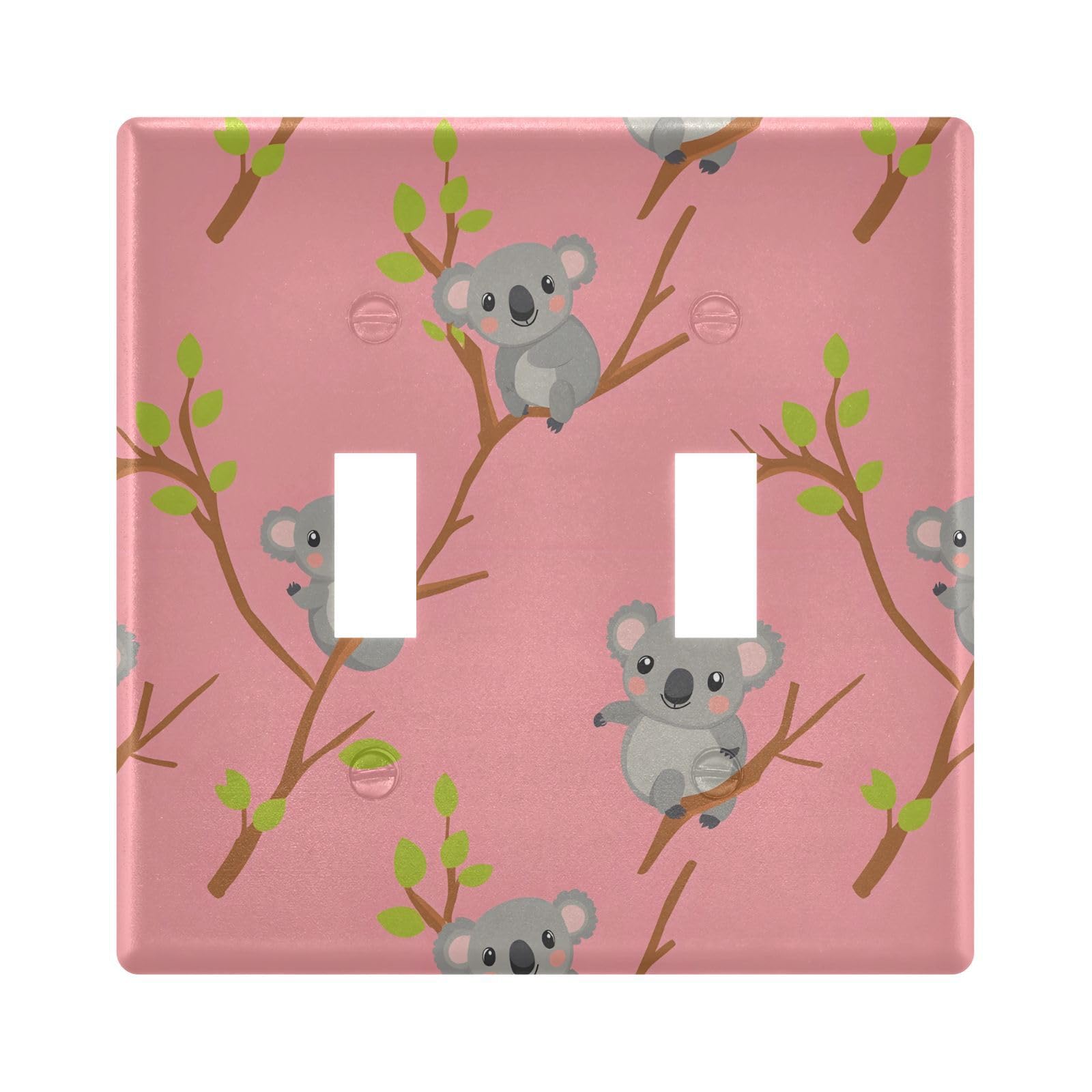 UMIRIKO Cartoon Koalas Tree Branches Light Switch Cover Plate Covers Decorative Double Toggle Home Decor 202b8026