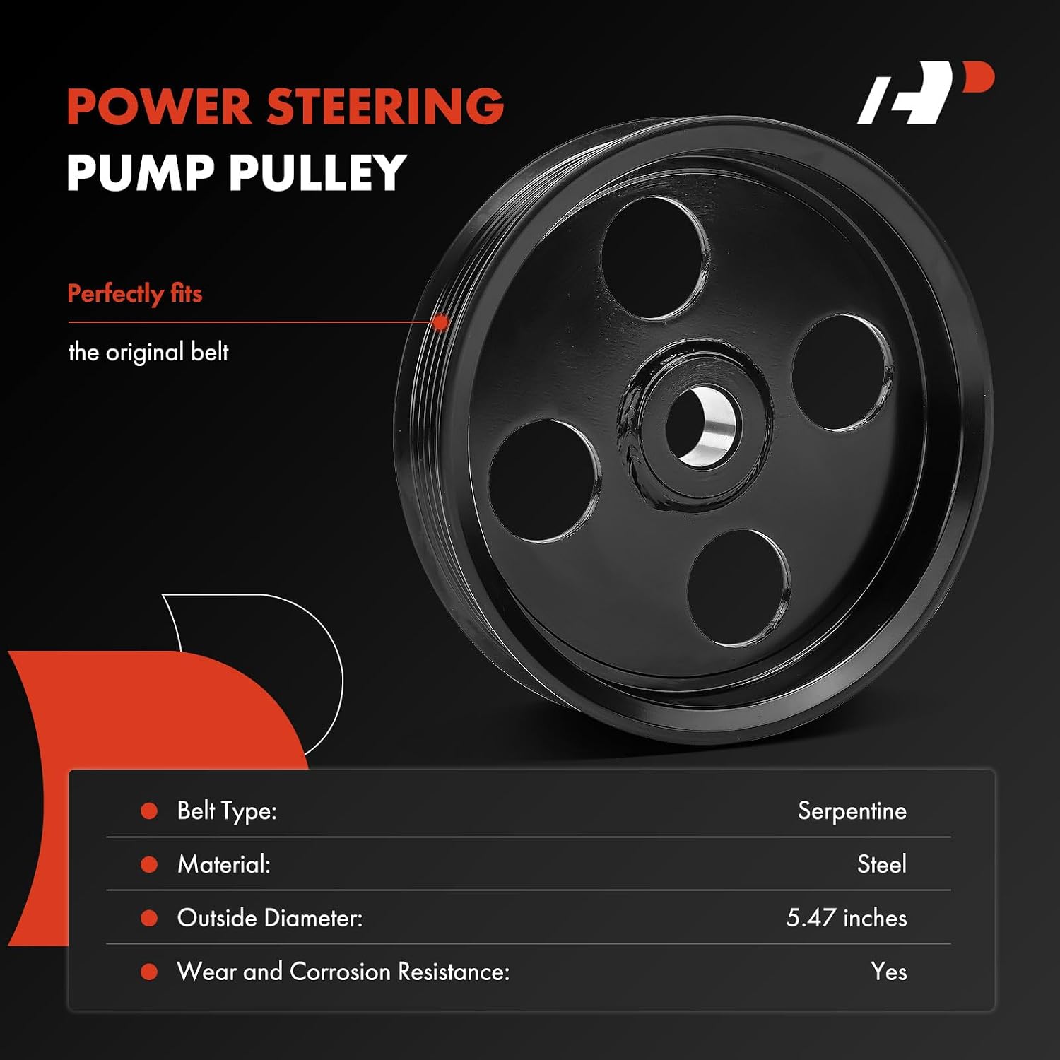 A-Premium Power Steering Pump Pulley, Compatible with Dodge