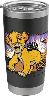 Disney The Lion King 30th Anniversary Wood Block Style Simba Stainless Steel Insulated Tumbler