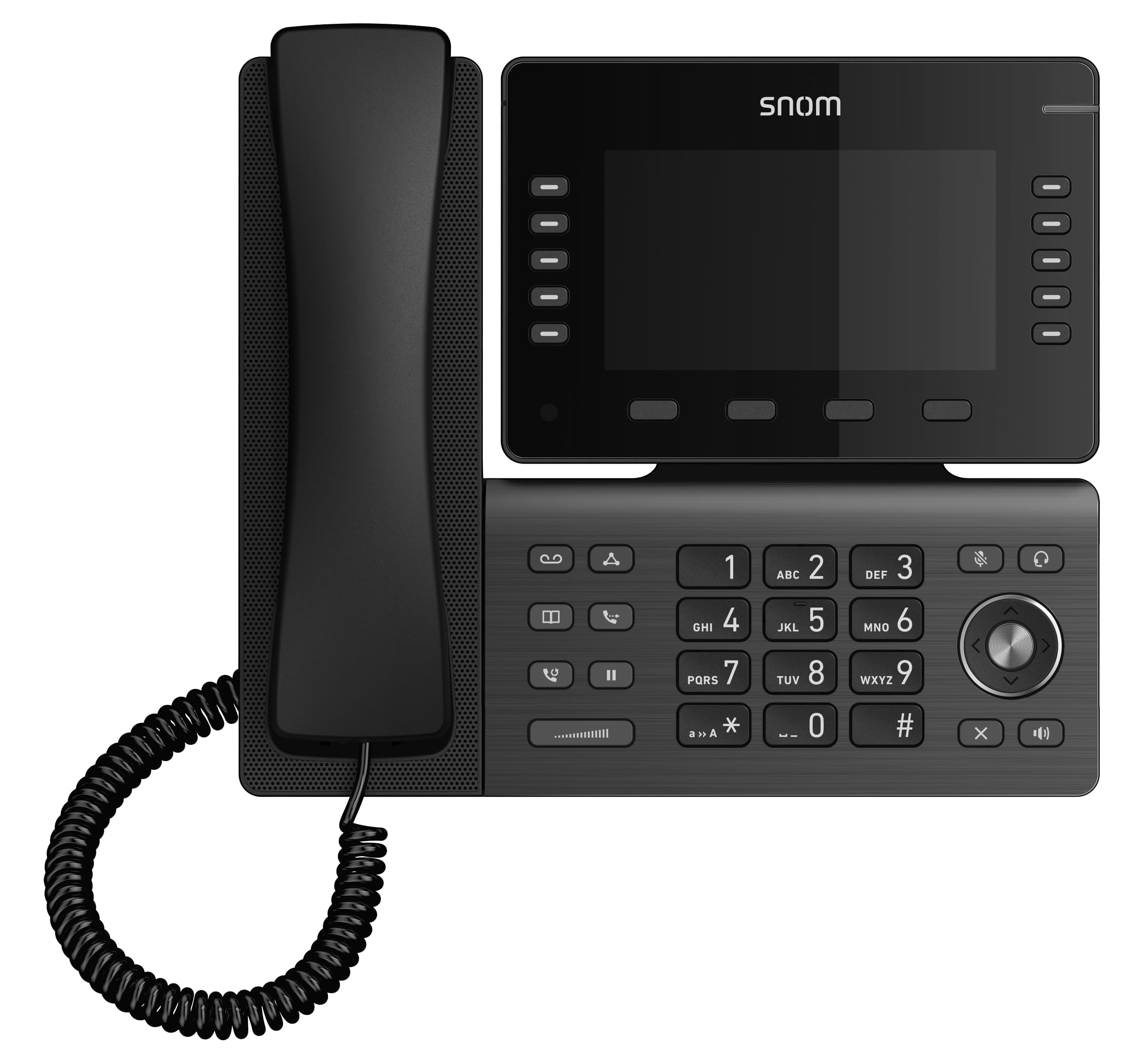 Snom Telefono fisso D812 IP con display a colori da 5" – Telefono da ufficio con 8 pulsanti programmabili, porta USB e custodia antibatterica per una comunicazione efficiente