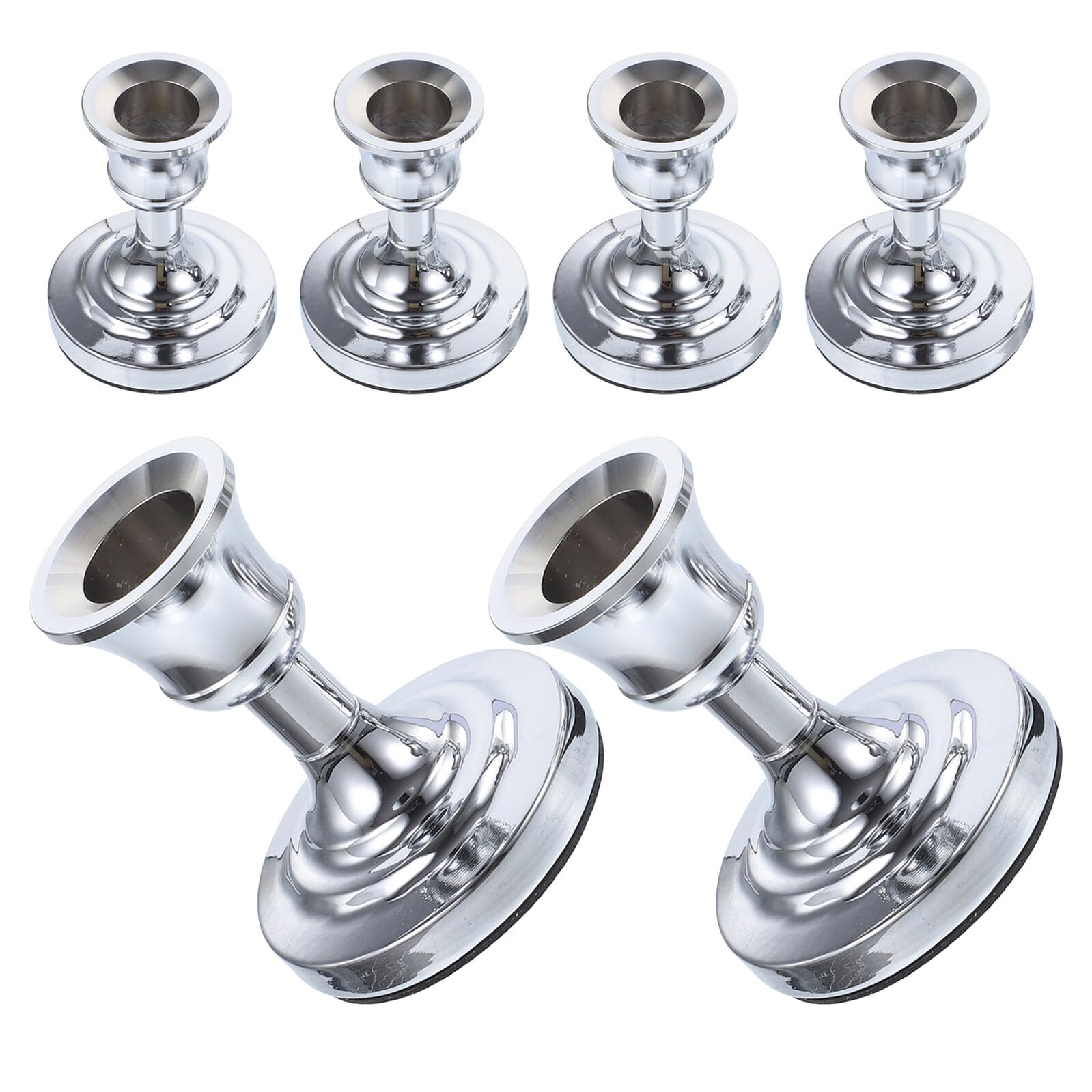 Bougeoir vintage argenté de prestige avec base lestée x6