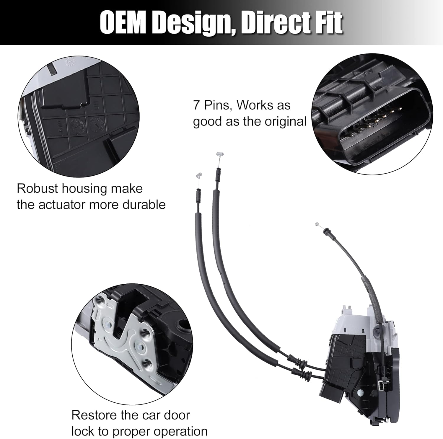 X AUTOHAUX Front Left Side Door Latch Lock Actuator Assembly for Hyundai Tucson, 2016-2020, 81310-D3010