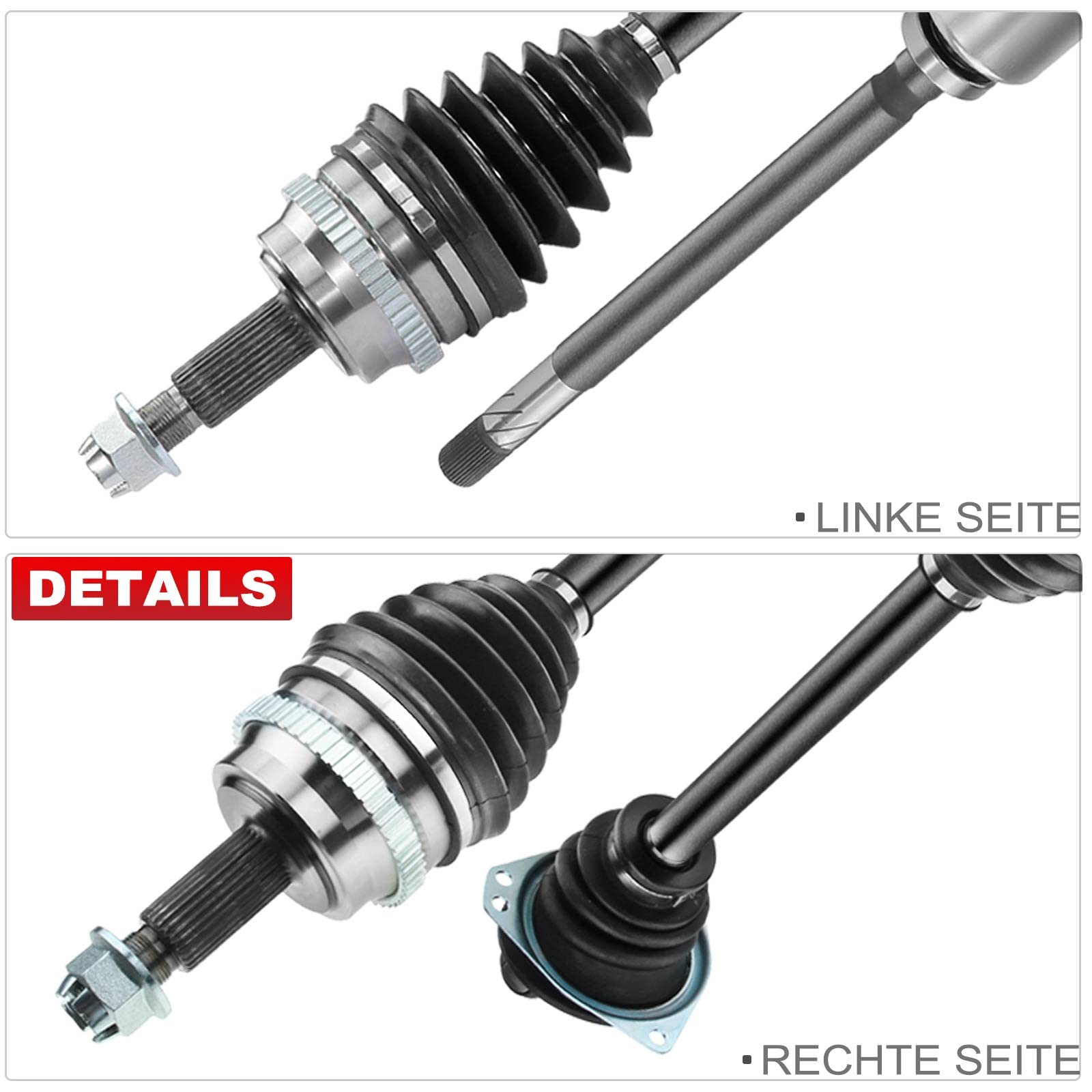 Frankberg 2x Semiasse Albero di trasmissione Con ABS Ring Cambio manuale Asse Anteriore Compatibile con Interstar Bus X70 Interstar Combi X70 Movano Combi X70 Replace# 8200178624