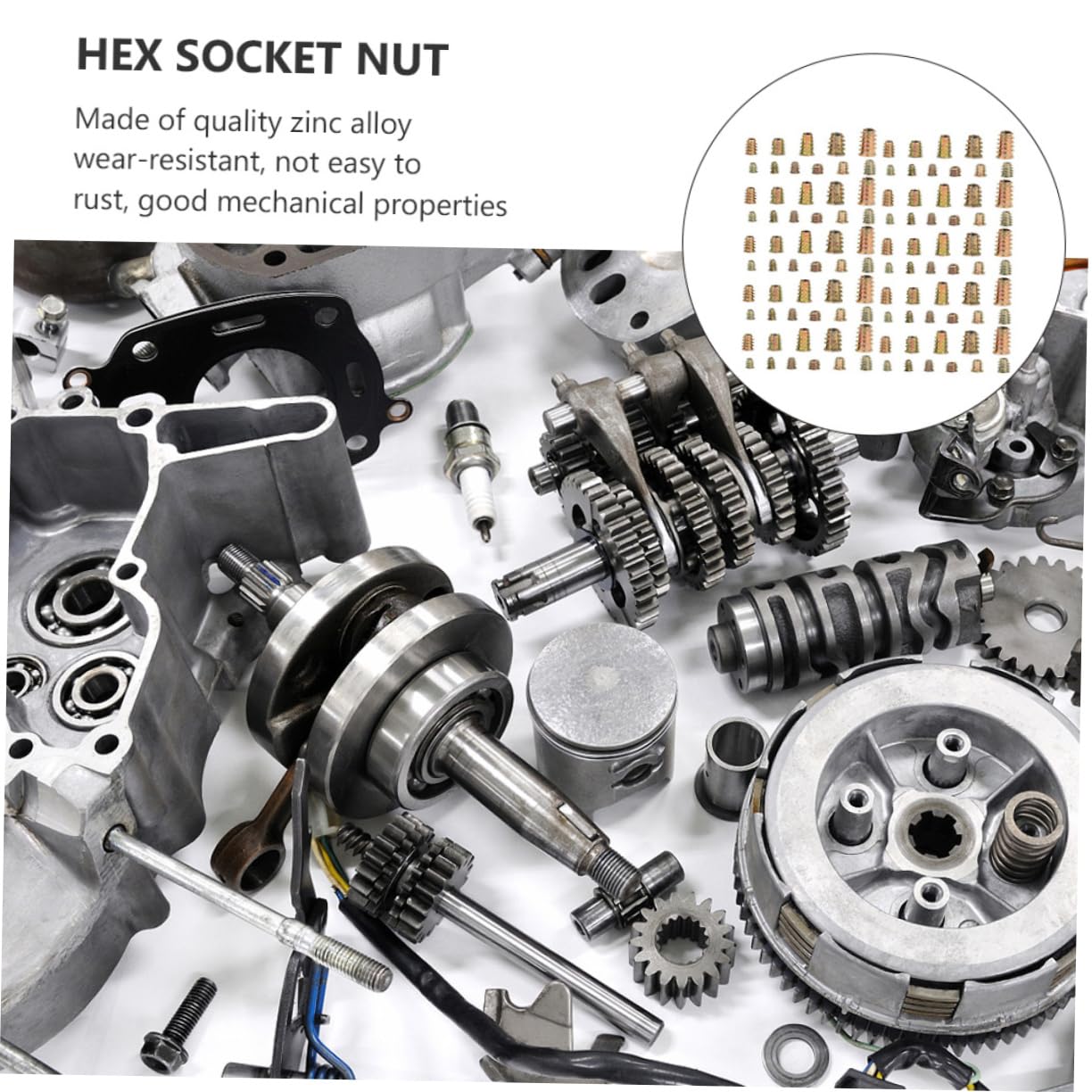 Veemoon 460pcs Furniture T-Nut Set M4-M10 Threaded Inserts Zinc-Plated Socket Nuts for Wood Fixing Includes Assorted Drive Inserts for Easy Installation