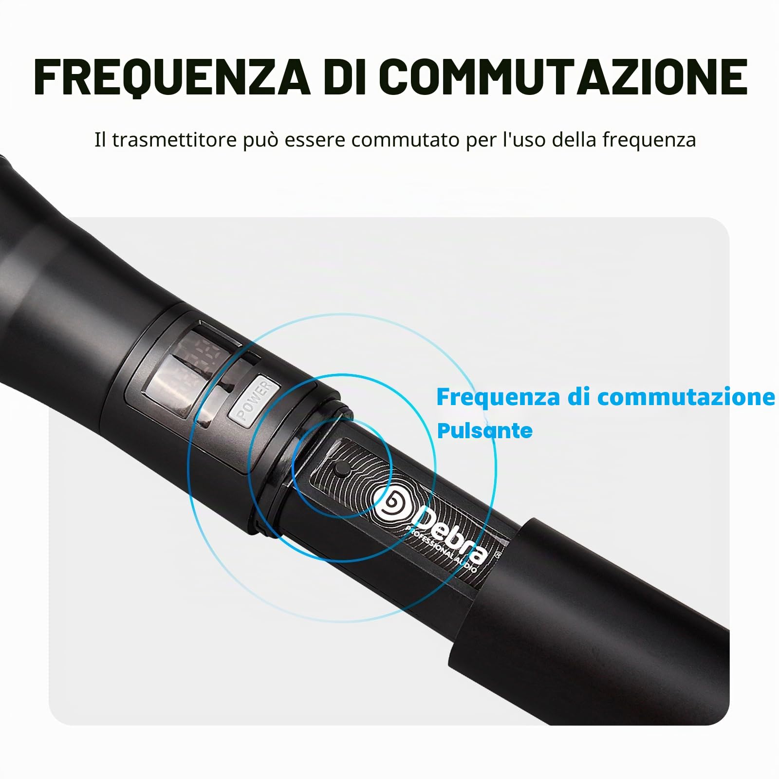 D Debra Audio Sistema di microfoni senza fili Pro DU4004 UHF 4 * 16 canali regolabili Microfoni auricolari lavalier palmari senza fili, ideali per riunioni Chiesa Discorso Festa (2 Palmare 2 Bodypack)
