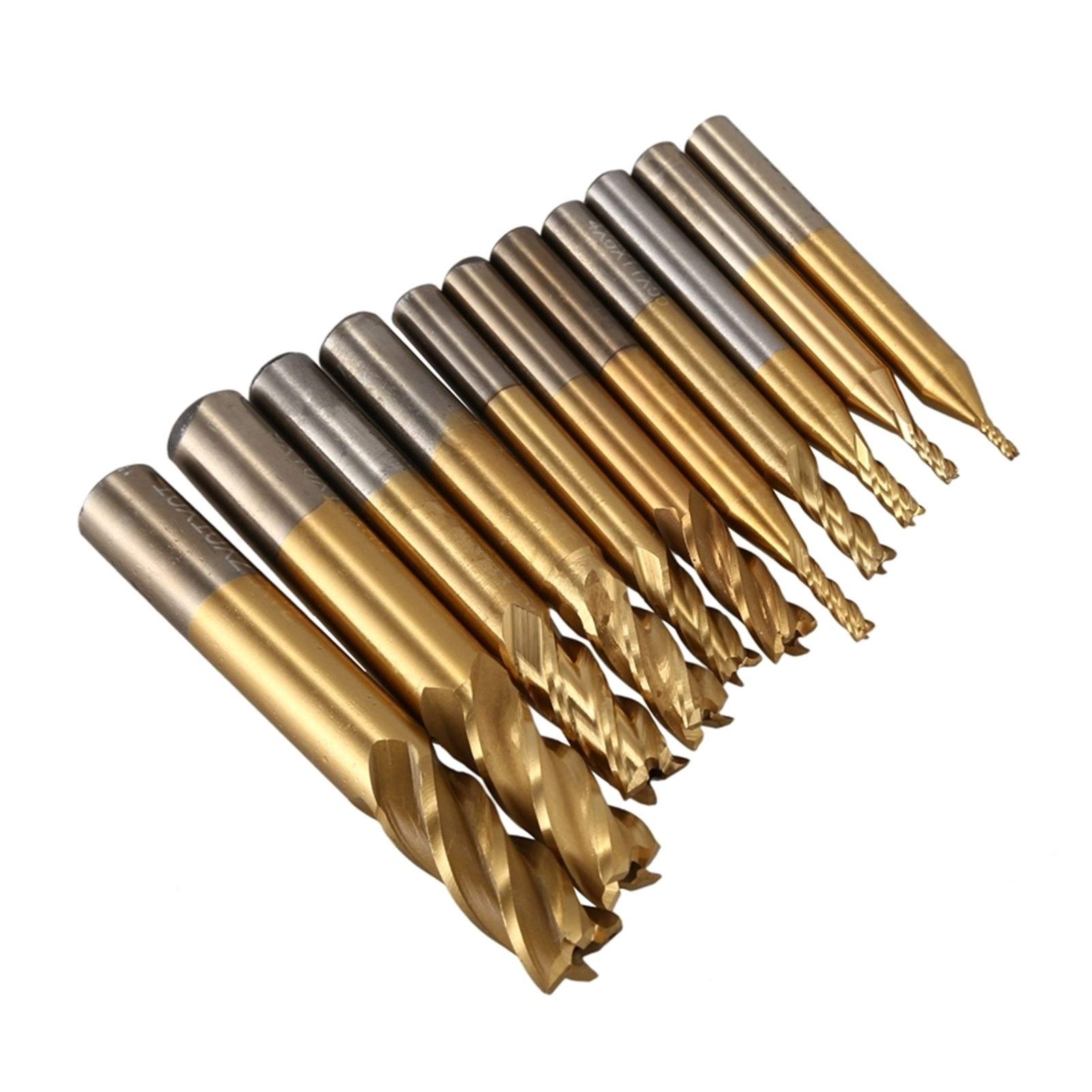 Visualizza Fresa CNC Fresa Bit HSS 4 Pale Stelo Dritto Fine Fresa 1.5-10mm Fresa Set
