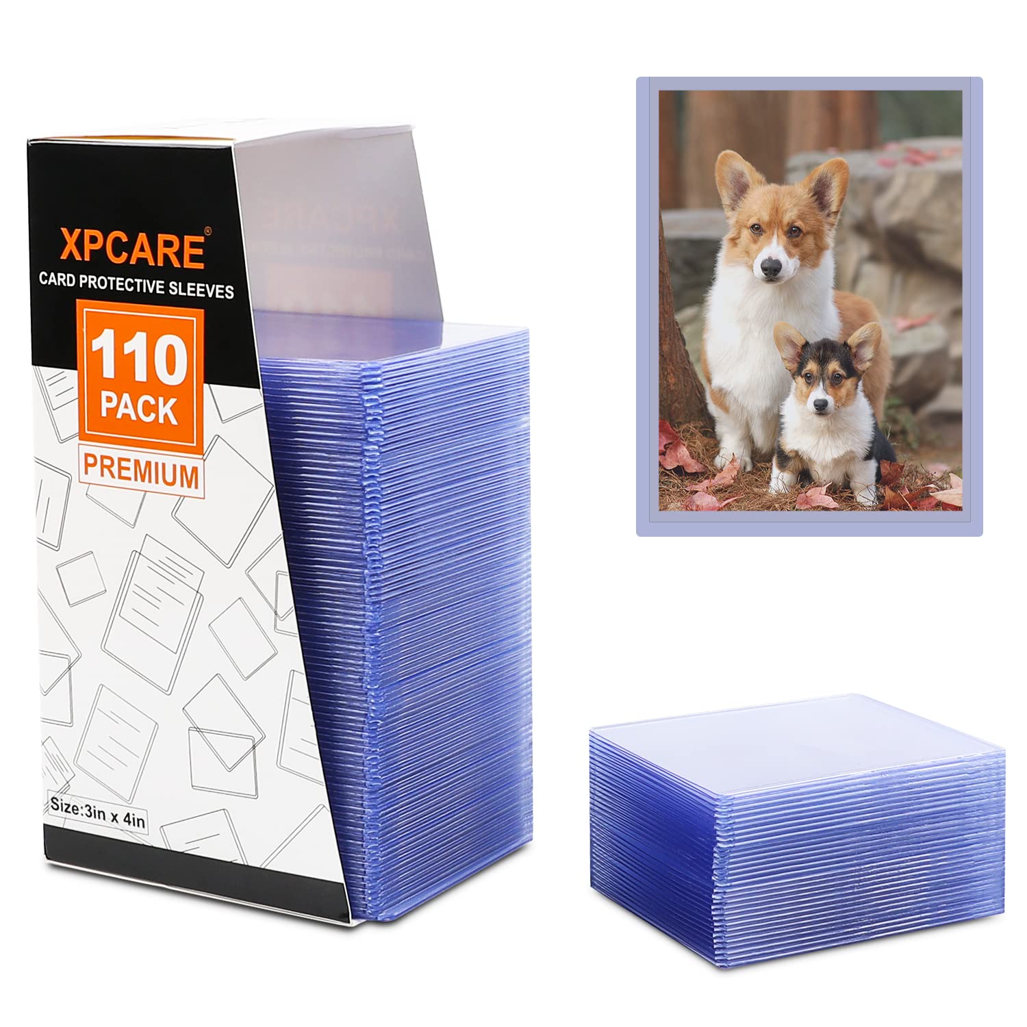 XPCARE 110 Pcs Toploaders Card Sleeves, Hard Plastic Trading Card Protective Card Holder for Standard Cards 3 X 4 Inches