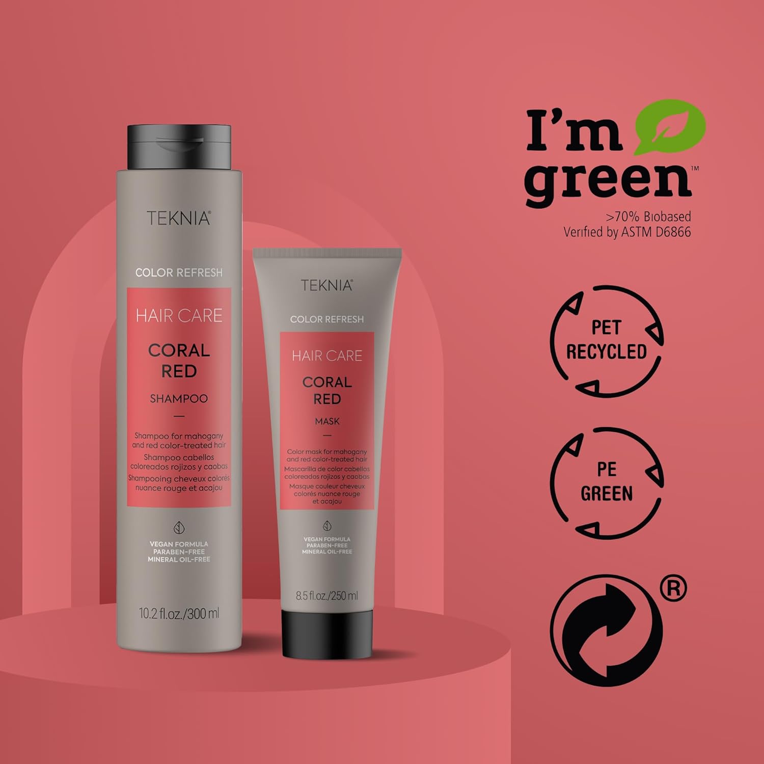 Lakmé Teknia Coral Red Color Refresh Hair Mask, Color Depositing Hair Mask for Red Hair, 8.5 Fl Oz - Image 4