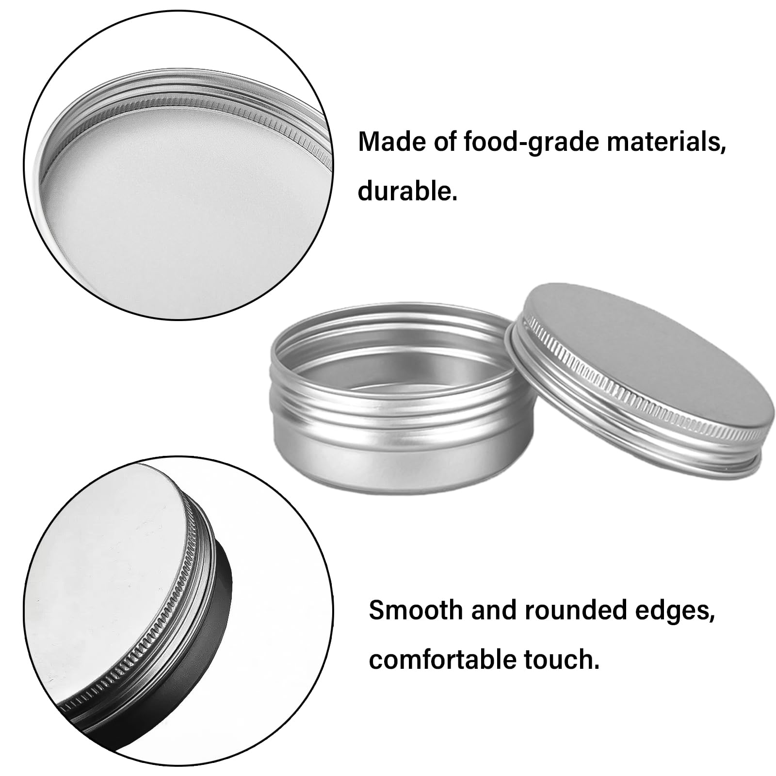 12 PCS 50ML Aluminum Tin Small Jars Empty with Screw Cap Lids - Image 4