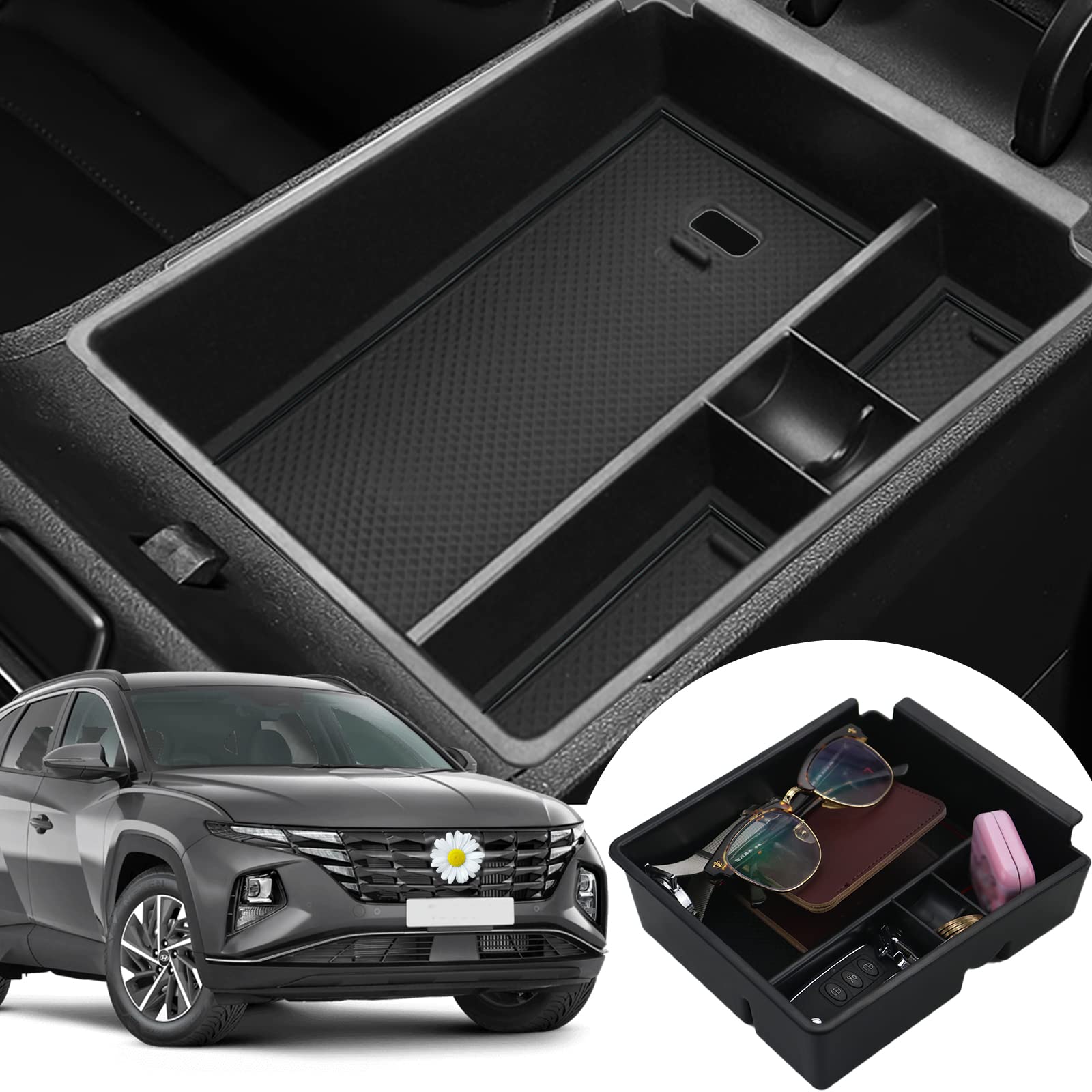 Buy SHAOHAO 2022 Santa Center Console Organizer for 2022+ Hyundai Santa Cruz Center Console