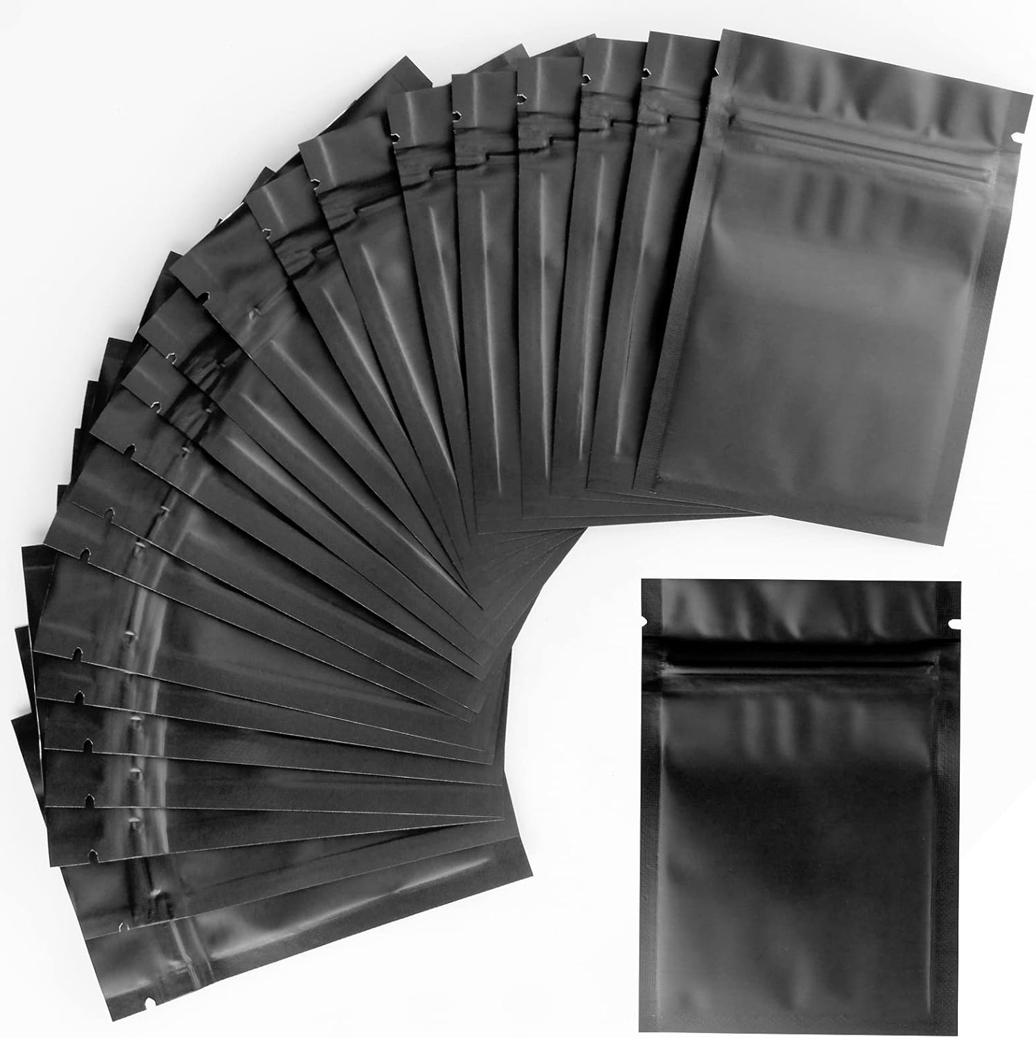 100 Pack Black Ziplock Bags 2.76 x 3.93 Inch Resealable