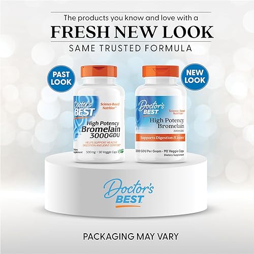 Vista 3 de Doctor's Best Suplementos de enzimas digestivas proteolíticas de bromelina de 3000 GDU, apoya la digestión saludable, salud articular, absorción