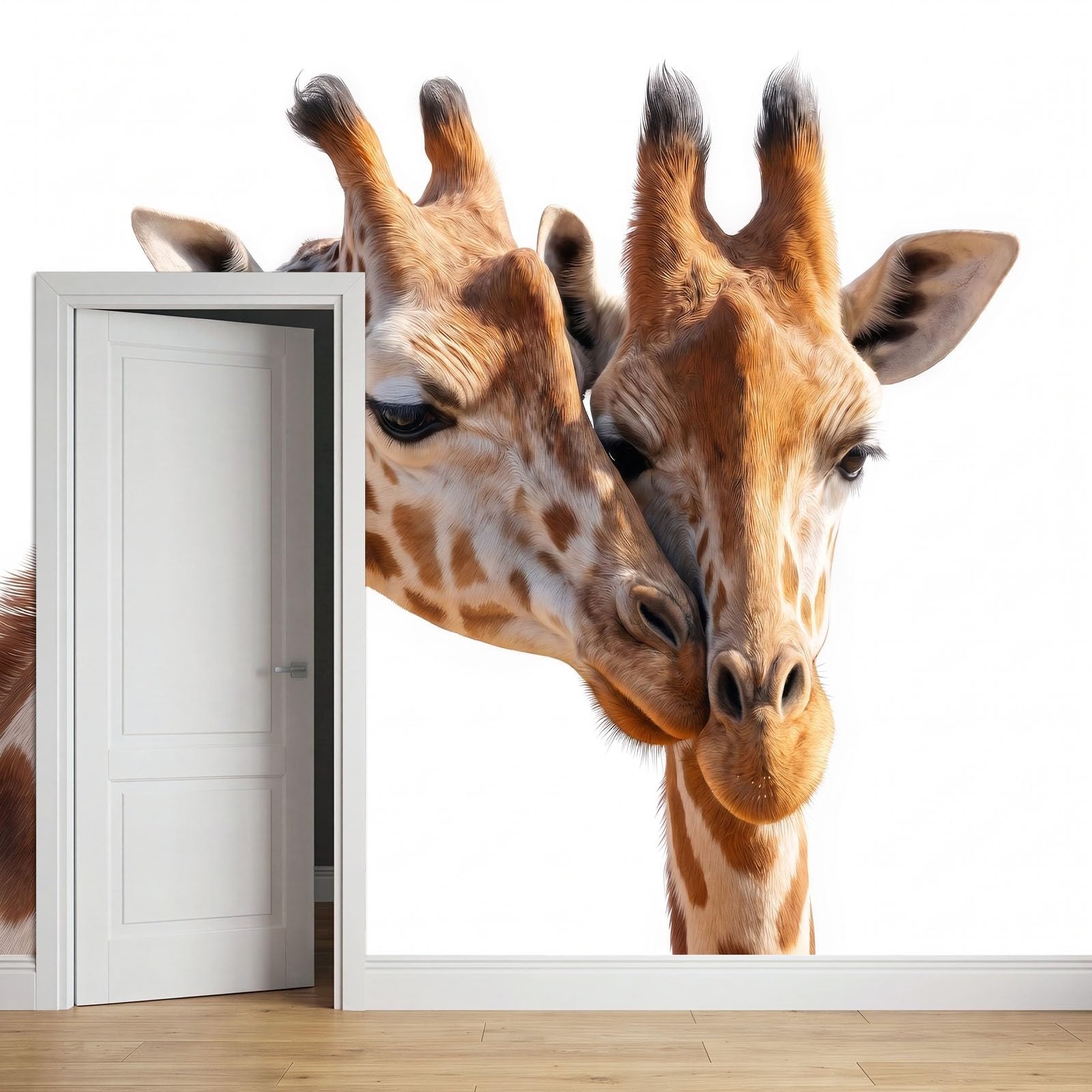 Fototapete Schlafzimmer Wohnzimmer 300x210 cm Giraffe Modern Tier Porträt, Wandtapete Vlies Tapete UV-Beständig Geruchsfrei Vliestapete Panorama Wandbild Wandposter