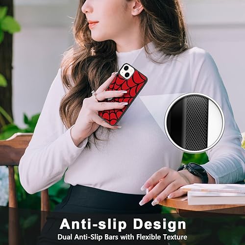 Vista 348 de Funda de teléfono de anime para iPhone 13/14 con diseño de telarañas de moda araña 2