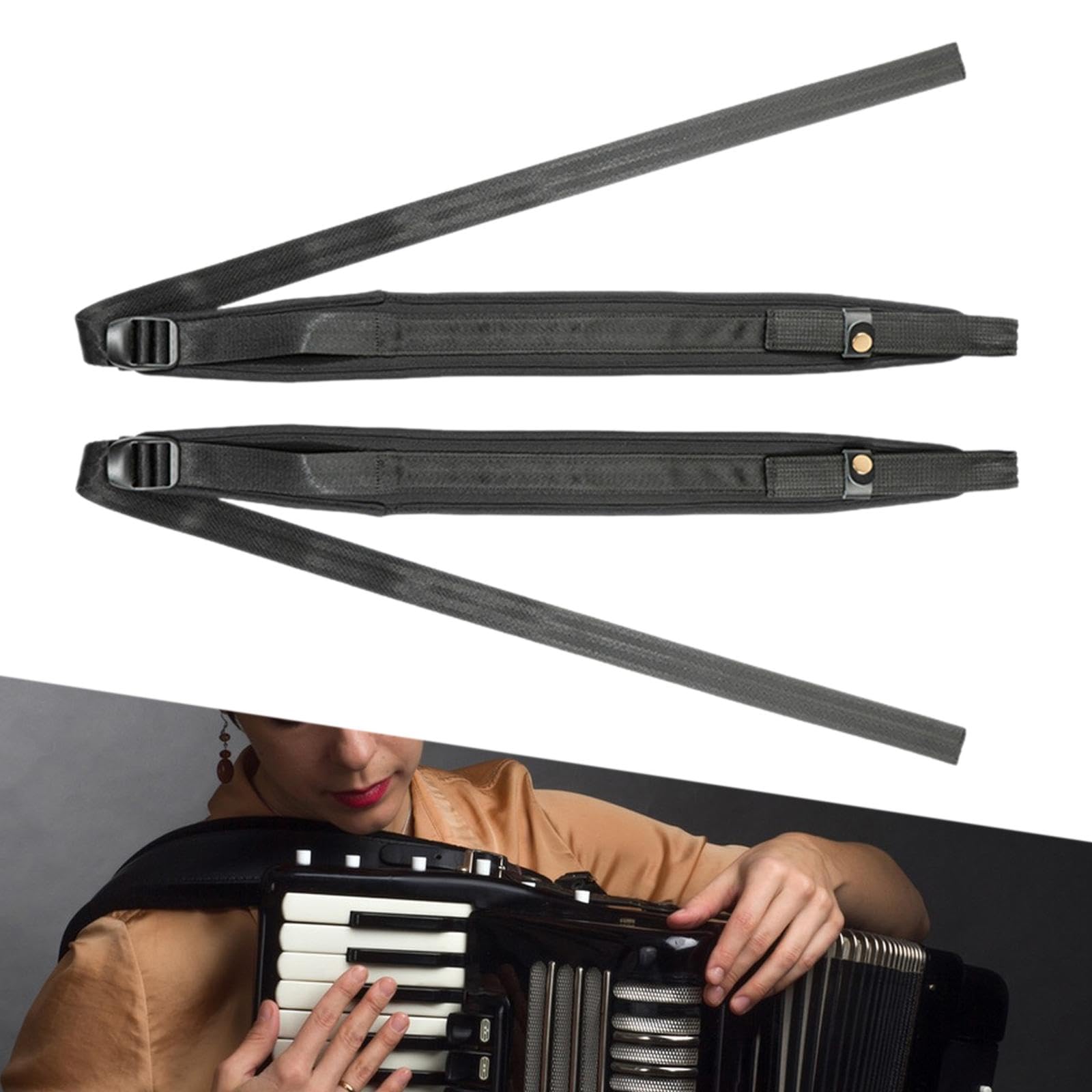 Sangles d'accordéon, 2 pièces, ceinture, accessoire d'instrument, sangle de basse, sangle de harnais d'épaule en accordéon