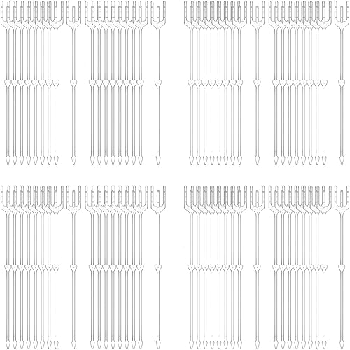 Miniatura 7 de RHBLME 320 púas florales para tarjetas, de plástico transparente de 9.5 pulgadas, cabeza recta, tarjetero para canasta de arreglos, ramo de regalo,