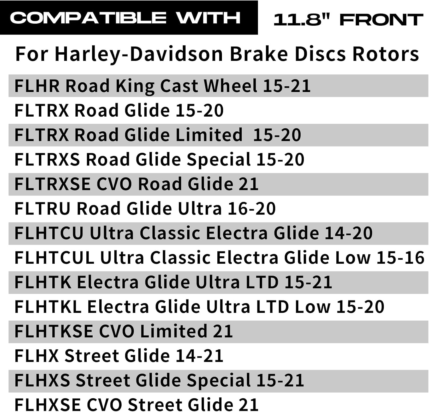 11.8'' 2pcs Front Rotor for Harley Davidson CVO Street Glide,FLHX Street Glide 2014-2022,Electra Glide Ultra LTD Low 2015-2020,Ultra Classic Electra Glide 2014-2020,Road Glide King 41500017
