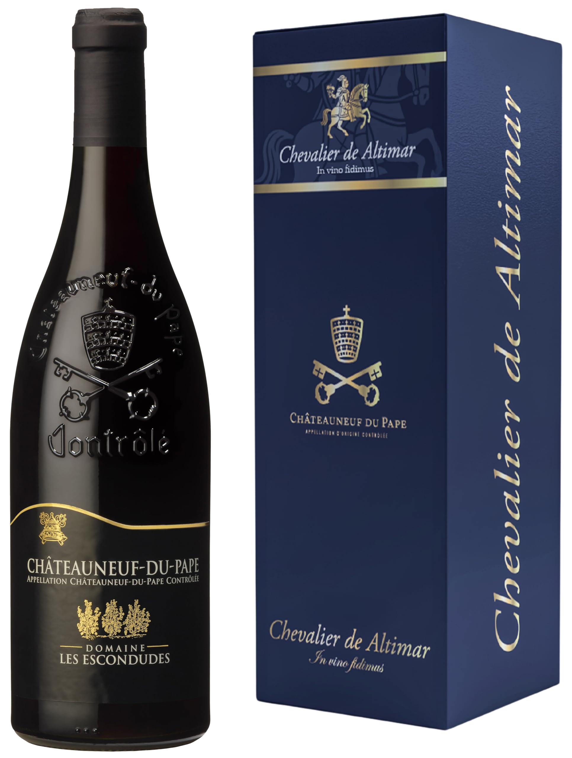Chevalier de Altimar - Domaine Les Escondudes Chateauneuf du Pape 2021 vintage red wine with gift box - 75cl