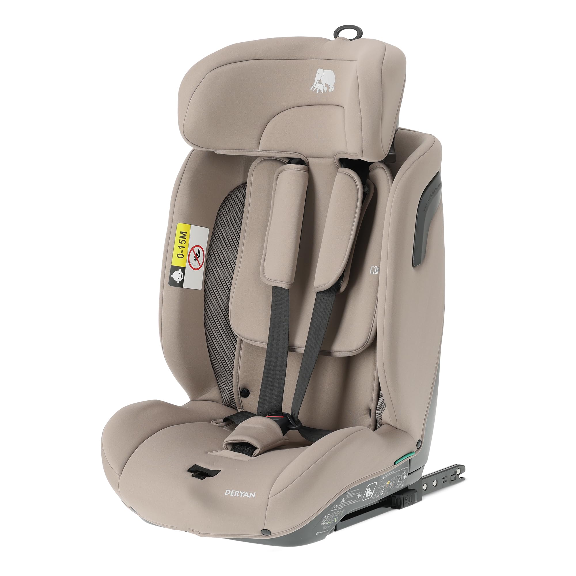 Deryan Carter Seggiolino Auto Bambino I-SIZE 75-150 cm, 9-36 kg, 1,5-12 anni, Gruppo 1/2/3, Testa Regolabile in Altezza 10 Livelli, Protezione Laterale, FWF, Copertura Rimovibile (Con ISOFIX)