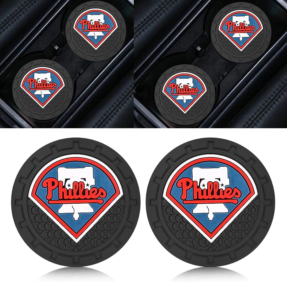 Silicone Phillies Car Cup Holder Coasters,Baseball Fans Car Coasters for Phila Phillies Fans, Non-Slip Universal Fit Cup Holder Insert - Image 5